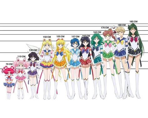 sailor scouts height|all sailors in sailor moon.